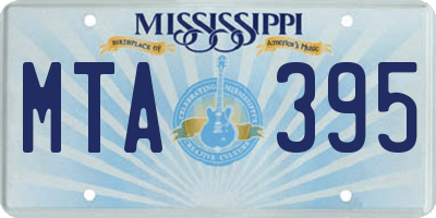 MS license plate MTA395