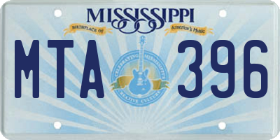 MS license plate MTA396