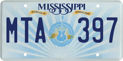 MS license plate MTA397