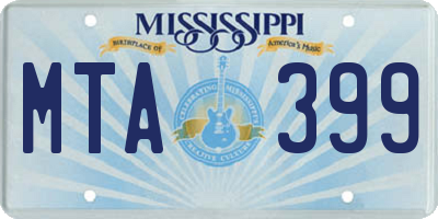 MS license plate MTA399