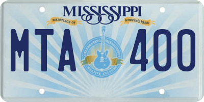 MS license plate MTA400