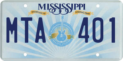 MS license plate MTA401