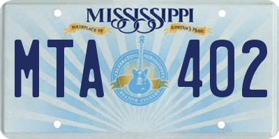 MS license plate MTA402