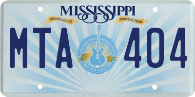 MS license plate MTA404