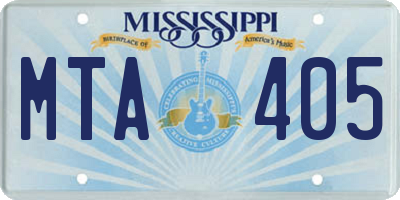 MS license plate MTA405