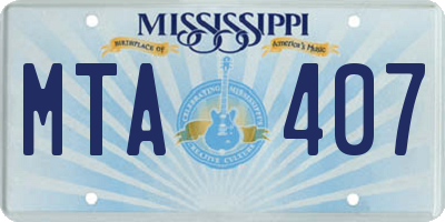 MS license plate MTA407