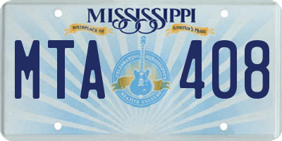 MS license plate MTA408