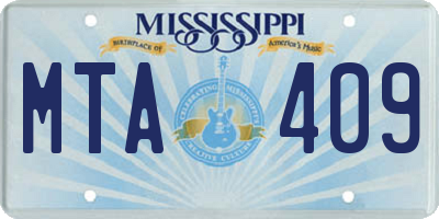 MS license plate MTA409