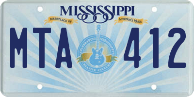 MS license plate MTA412