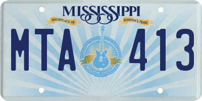 MS license plate MTA413