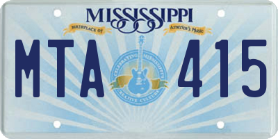 MS license plate MTA415