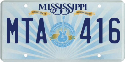 MS license plate MTA416