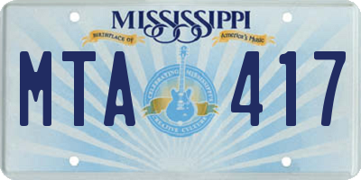 MS license plate MTA417