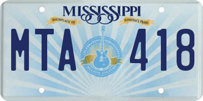 MS license plate MTA418