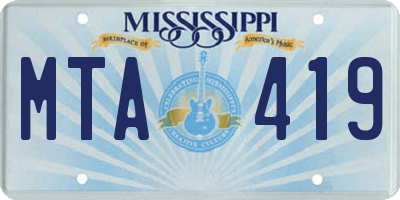 MS license plate MTA419