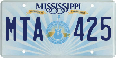 MS license plate MTA425