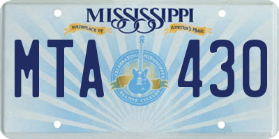 MS license plate MTA430