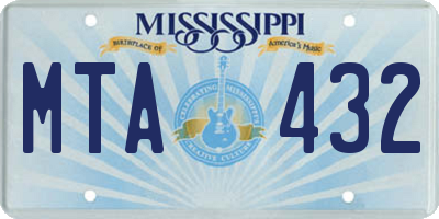 MS license plate MTA432