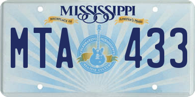 MS license plate MTA433