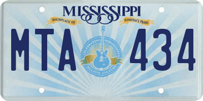 MS license plate MTA434