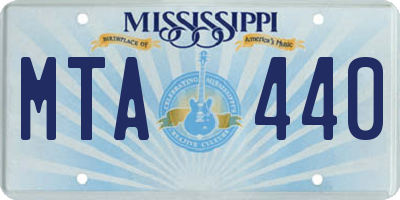 MS license plate MTA440
