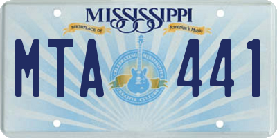 MS license plate MTA441