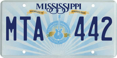 MS license plate MTA442