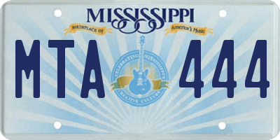 MS license plate MTA444