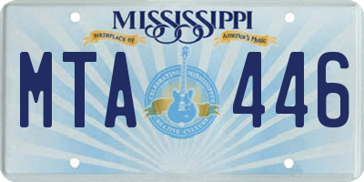 MS license plate MTA446