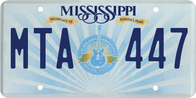 MS license plate MTA447