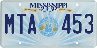 MS license plate MTA453