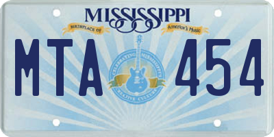 MS license plate MTA454