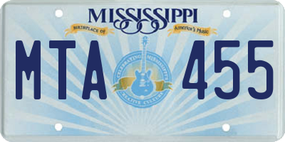 MS license plate MTA455