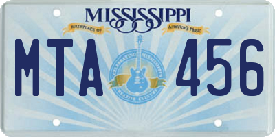MS license plate MTA456