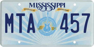 MS license plate MTA457