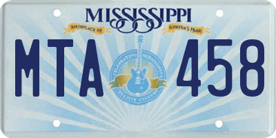 MS license plate MTA458