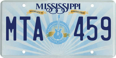 MS license plate MTA459