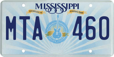 MS license plate MTA460