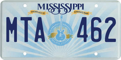 MS license plate MTA462