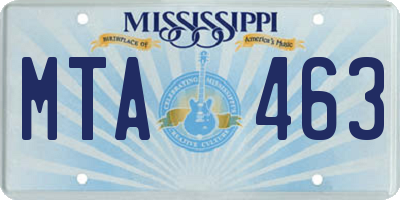 MS license plate MTA463