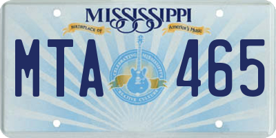 MS license plate MTA465