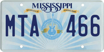 MS license plate MTA466