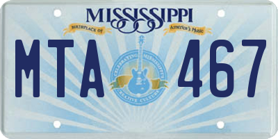 MS license plate MTA467