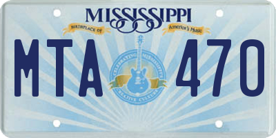 MS license plate MTA470