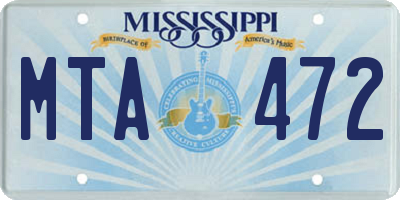 MS license plate MTA472