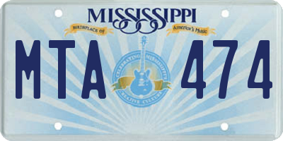 MS license plate MTA474