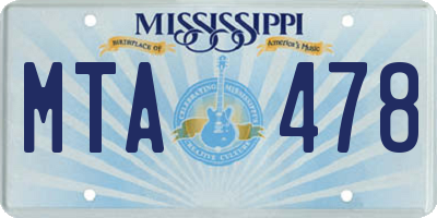 MS license plate MTA478