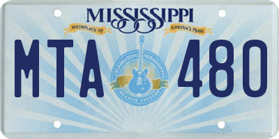 MS license plate MTA480