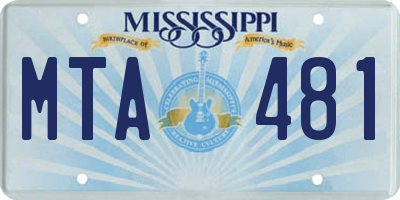MS license plate MTA481