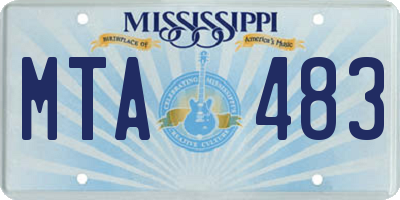 MS license plate MTA483